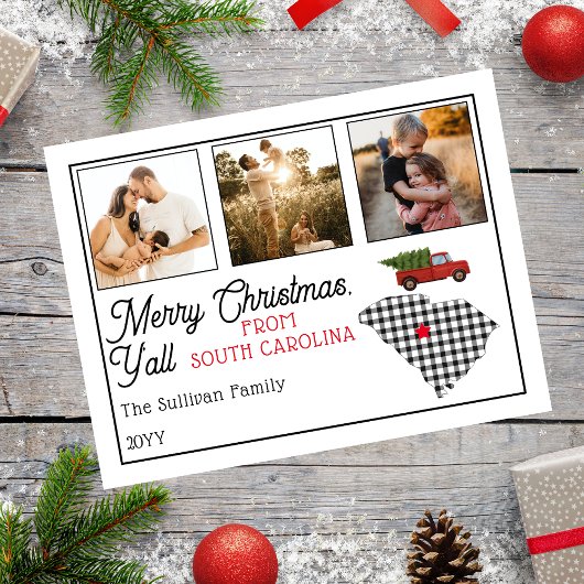 Vrolijk kerstfeest vanuit South Carolina Fotovakan Feestdagenkaart