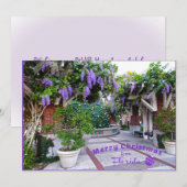 Vrolijk kerstfeest vanuit Sunny Florida Purple Flo Feestdagenkaart (Voorkant / Achterkant)