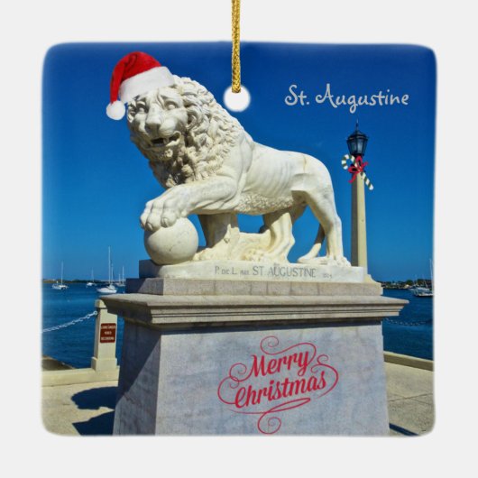 Vrolijk kerstfeest vanuit Sunny St. Augustine Flor Keramisch Ornament (Achterkant)