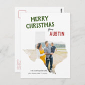 Vrolijk kerstfeest vanuit Texas One Foto Briefkaart (Voorkant / Achterkant)