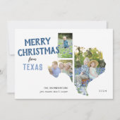 Vrolijk kerstfeest vanuit Texas Three Photo Card Feestdagenkaart (Voorkant)