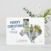 Vrolijk kerstfeest vanuit Texas Three Photo Card Feestdagenkaart (Staand voorkant)