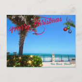 Vrolijk kerstfeest vanuit Vero Beach Florida Ocean Feestdagenkaart (Voorkant)