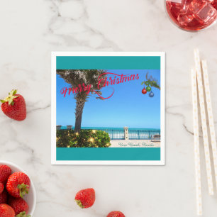 Vrolijk kerstfeest vanuit Vero Beach Florida Ocean Servet