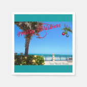 Vrolijk kerstfeest vanuit Vero Beach Florida Ocean Servet (Voorkant)