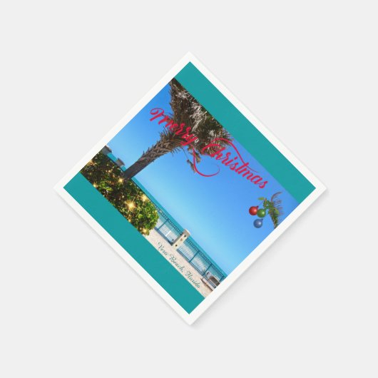 Vrolijk kerstfeest vanuit Vero Beach Florida Ocean Servet (Hoek)