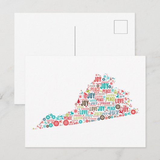 Vrolijk kerstfeest vanuit Virginia Briefkaart (Voorkant / Achterkant)