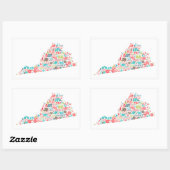 Vrolijk kerstfeest vanuit Virginia Rechthoekige Sticker (Vel)