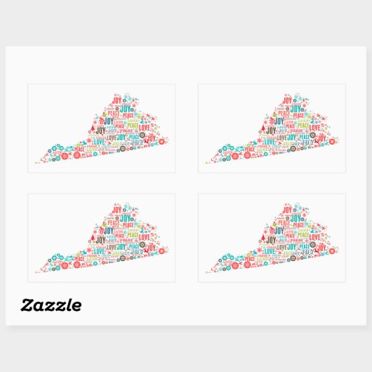 Vrolijk kerstfeest vanuit Virginia Rechthoekige Sticker (Vel)