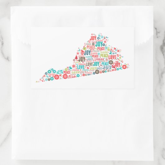 Vrolijk kerstfeest vanuit Virginia Rechthoekige Sticker (Tas)