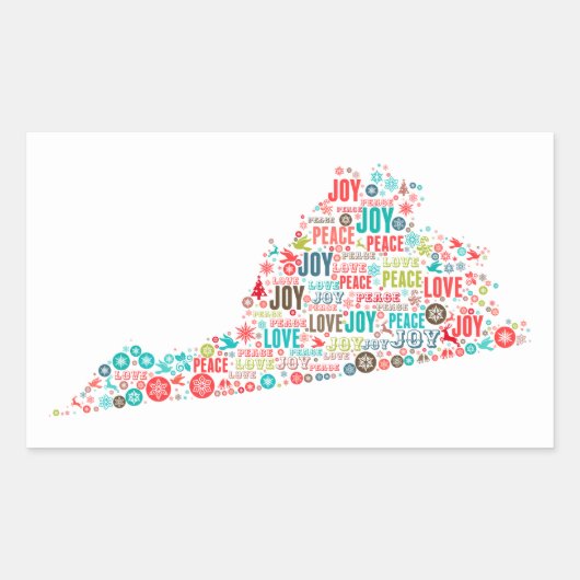 Vrolijk kerstfeest vanuit Virginia Rechthoekige Sticker (Voorkant)