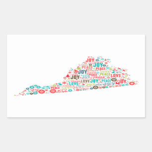 Vrolijk kerstfeest vanuit Virginia Rechthoekige Sticker