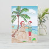 Vrolijk kerstfeest vanuit Warm Climate Santa Snowm (Staand voorkant)