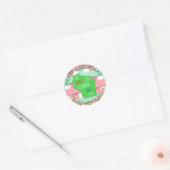 Vrolijk kerstfeest vanuit Wisconsin Cute Snowflake Ronde Sticker (Envelop)