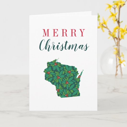 Vrolijk kerstfeest vanuit Wisconsin Kaart (Gele Bloem)