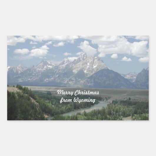 Vrolijk kerstfeest vanuit Wyoming Rechthoekige Sticker (Voorkant)