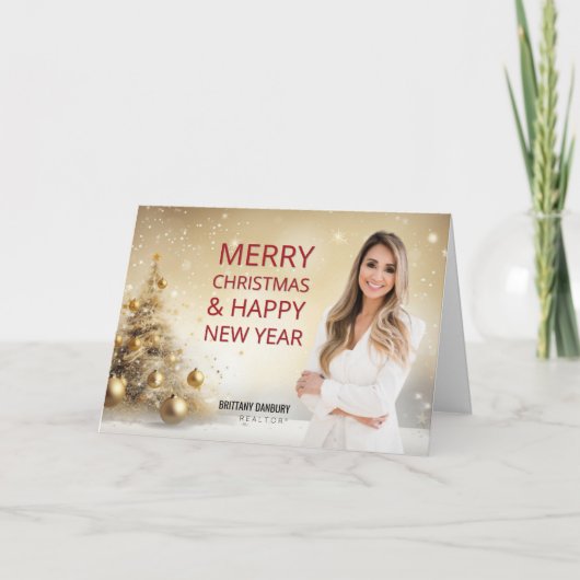 Vrolijk Kerstfeest Vastgoed makelaar Foto Feestdagen Kaart (Voorkant)