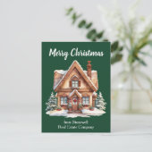Vrolijk Kerstfeest Vastgoedbedrijf Green Home Feestdagenkaart (Staand voorkant)