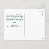 Vrolijk Kerstfeest Vastgoedbedrijf Green Home Feestdagenkaart (Achterkant)