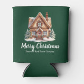 Vrolijk Kerstfeest Vastgoedbedrijf Green Party Blikjeskoeler (Voorkant)