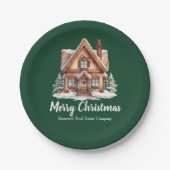 Vrolijk Kerstfeest Vastgoedbedrijf Green Party Papieren Bordje (Voorkant)