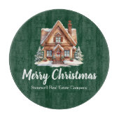 Vrolijk Kerstfeest Vastgoedbedrijf Green Party Snijplank (Voorkant)