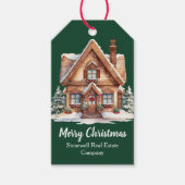 Vrolijk Kerstfeest Vastgoedbedrijf Groen Custom Cadeaulabel (Voorkant)