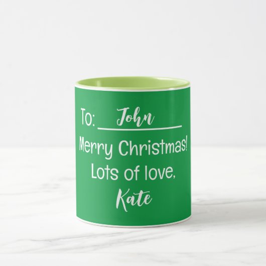 Vrolijk Kerstfeest Veel liefde Groen Mok (Midden)