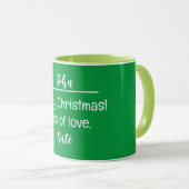 Vrolijk Kerstfeest Veel liefde Groen Mok (Voorkant rechts)