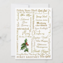 Vrolijk kerstfeest Veel talen Gold Typografie