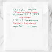 Vrolijk kerstfeest Veel talen groen rood Rechthoekige Sticker (Tas)