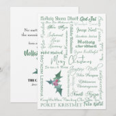 Vrolijk kerstfeest Veel talen Typografie Feestdagenkaart (Voorkant / Achterkant)