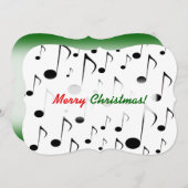 "Vrolijk kerstfeest!" + Vele Musical Notes Patroon Kaart (Voorkant / Achterkant)