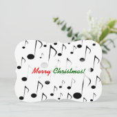 "Vrolijk kerstfeest!" + Vele Musical Notes Patroon Kaart (Staand voorkant)
