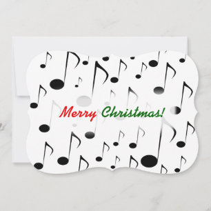 "Vrolijk kerstfeest!" + Vele Musical Notes Patroon Kaart