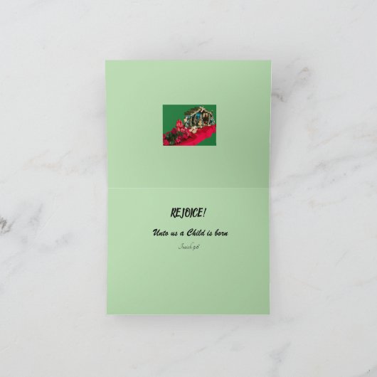 vrolijk kerstfeest. Verheug je dat het kind gebore Feestdagen Kaart (Binnen)