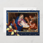 Vrolijk kerstfeest. Verhoging van de schaaphersen Feestdagenkaart (Voorkant / Achterkant)