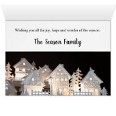 Vrolijk kerstfeest verlichte kerstwoningen (Binenzijde Horizontaal (Onderkant))