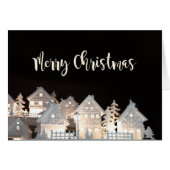 Vrolijk kerstfeest verlichte kerstwoningen (Voorkant Horizontaal)