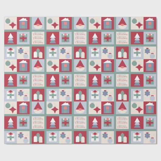 Vrolijk kerstfeest! Verpakkingspapier Cadeaupapier (Vlak)
