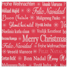 Vrolijk kerstfeest verschillende talen rode sjablo stof