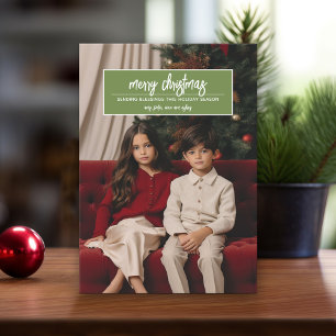 Vrolijk kerstfeest - Verticale foto begroeting op  Feestdagenkaart