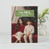 Vrolijk kerstfeest - Verticale foto begroeting op  Feestdagenkaart (Staand voorkant)