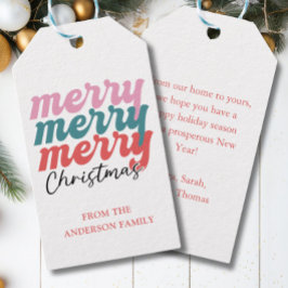 vrolijk kerstfeest! Vetgedrukte typografie Cadeaulabel