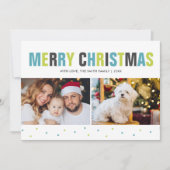 "Vrolijk kerstfeest" Vette en kleurrijke vakantie Feestdagenkaart (Voorkant)