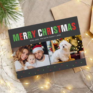 "Vrolijk kerstfeest" Vette en kleurrijke vakantie Feestdagenkaart