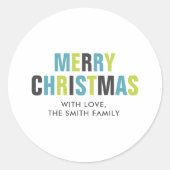 "Vrolijk kerstfeest" Vette en kleurrijke vakantie Ronde Sticker (Voorkant)