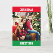 Vrolijk kerstfeest Vibe Familie 3 Foto Kinder Ho Feestdagen Kaart (Voorkant)