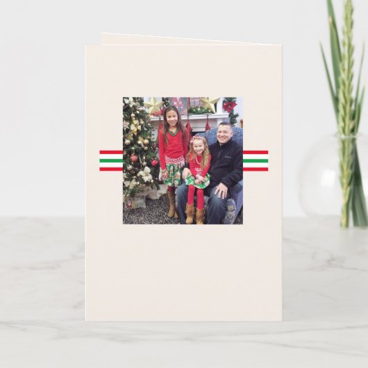 Vrolijk kerstfeest Vibe Familie 3 Foto Kinder Ho Feestdagen Kaart (Achterkant)