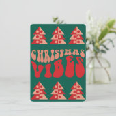 Vrolijk Kerstfeest Vibes Retro Feestdagenkaart (Staand voorkant)